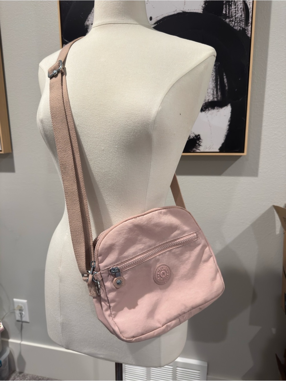 Kipling Keefe Pale Pink Crossbody Bag Purse